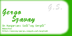 gergo szavay business card